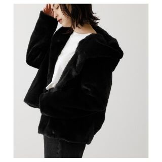 アズールバイマウジー(AZUL by moussy)のAZUL by moussy  フラッフィーフーディショートコート(毛皮/ファーコート)