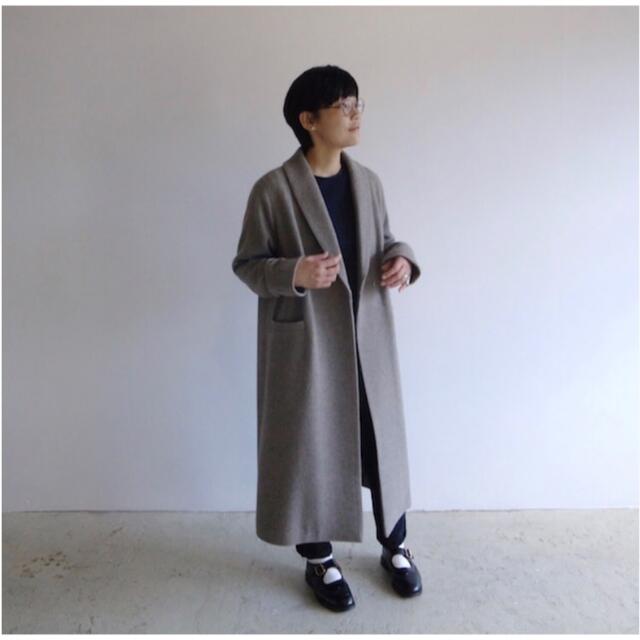 evam eva(エヴァムエヴァ)のevam eva☆LAMBS WOOL ROBE COAT / MOCHA レディースのジャケット/アウター(ロングコート)の商品写真