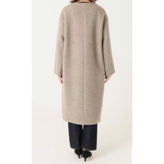 IENA - IENA ラムウールノーカラーロングコート 38 ベージュAの通販 by