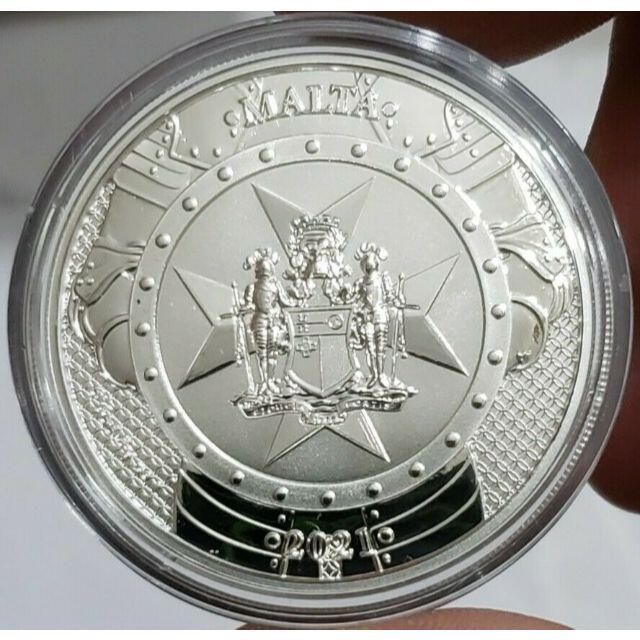 2021年 マルタ騎士団(マルタ 往年の騎士)純銀 1オンス銀貨 COA付き