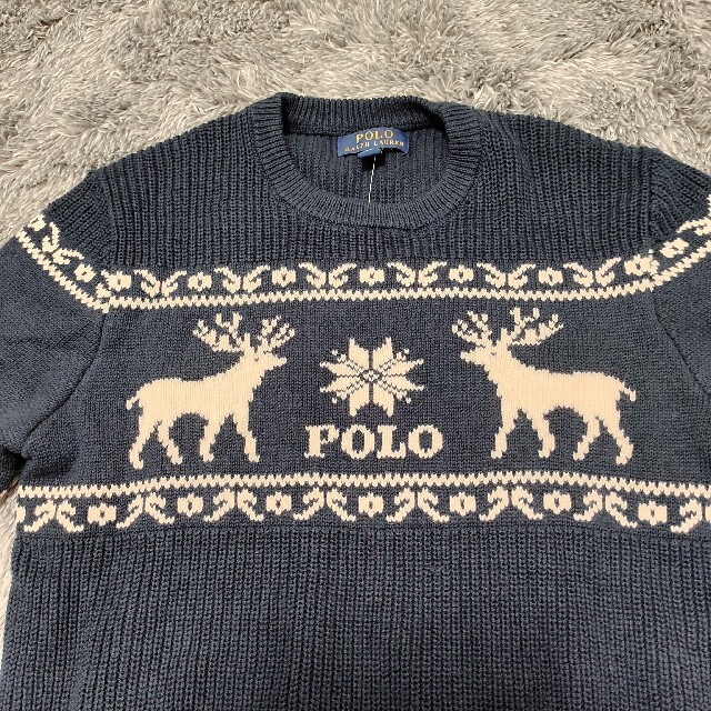 POLO RALPH LAUREN(ポロラルフローレン)のタグ付き　ポロラルフローレン　セーター　ニット　トナカイ　ボーイL　160 レディースのトップス(ニット/セーター)の商品写真