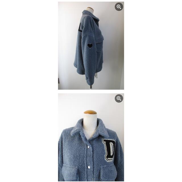 DOUBLE STANDARD CLOTHING(ダブルスタンダードクロージング)のダブルスタンダード　PEGGYブルゾン　ボア　ワッペン　ブルー　青 レディースのジャケット/アウター(ブルゾン)の商品写真