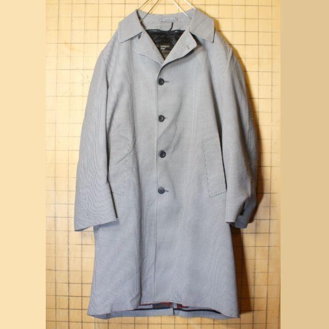 60s70s LONDON FOG千鳥格子ロングコート グレーXLボアaw121 60s70s LONDON FOG千鳥格子ロングコート グレーXLボアaw121