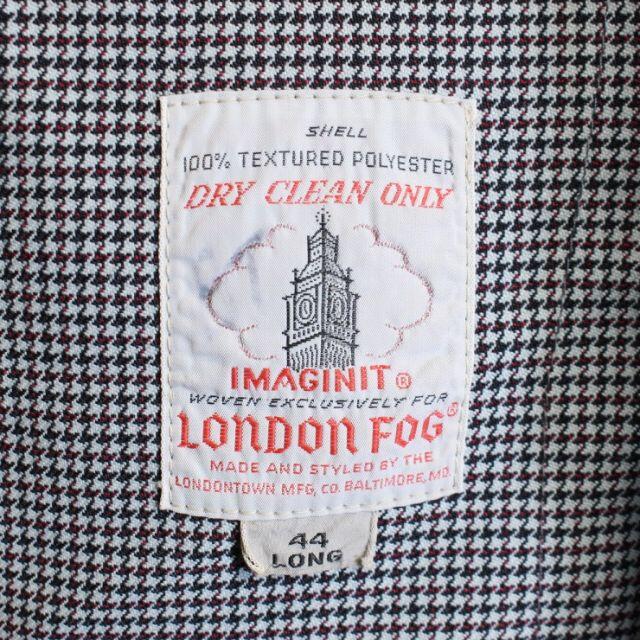 60s70s LONDON FOG千鳥格子ロングコート グレーXLボアaw121 60s70s LONDON FOG千鳥格子ロングコート グレーXLボアaw121