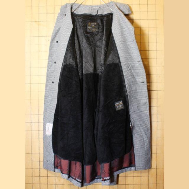 60s70s LONDON FOG千鳥格子ロングコート グレーXLボアaw121 60s70s LONDON FOG千鳥格子ロングコート グレーXLボアaw121