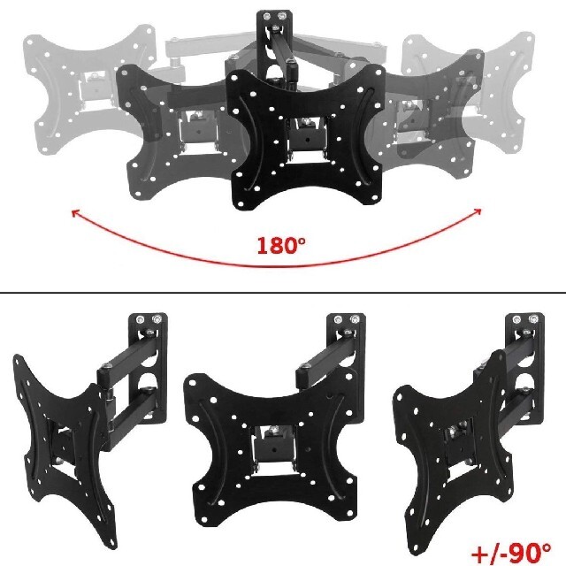 壁掛けテレビ金具 14～42インチ 用角度調整可 固定 VESA対応 人気 スマホ/家電/カメラのテレビ/映像機器(その他)の商品写真