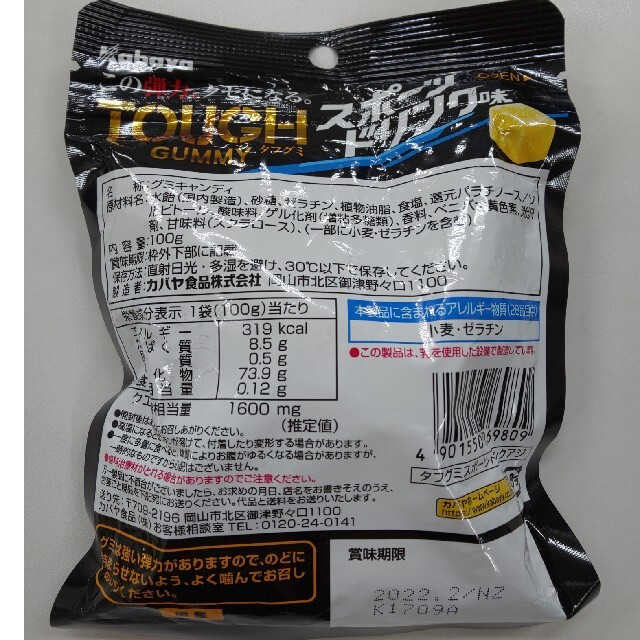 タフグミ スポーツドリンク味 100g カバヤ食品 賞味期限2022年2月 食品/飲料/酒の食品(菓子/デザート)の商品写真