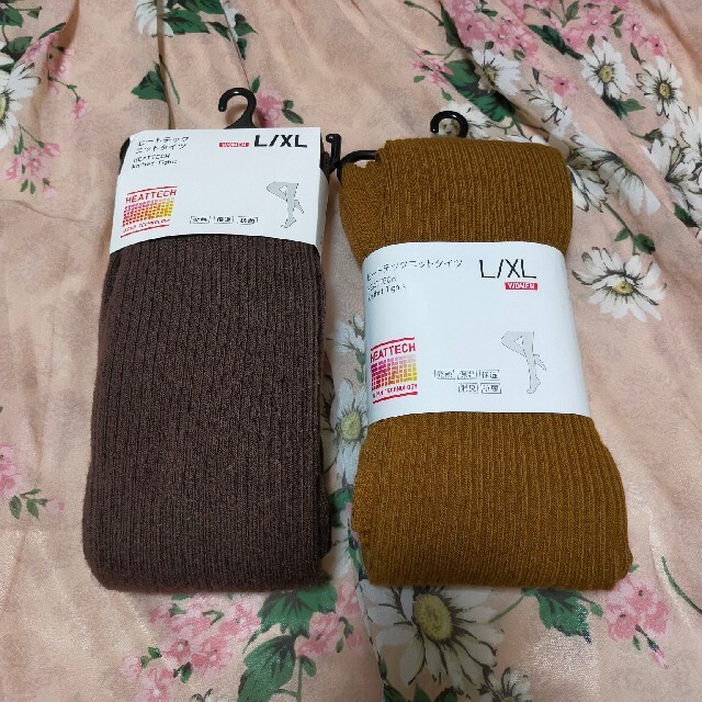 UNIQLO(ユニクロ)のUNIQLO ヒートテックニットタイツ L XL リブ レディースのレッグウェア(タイツ/ストッキング)の商品写真