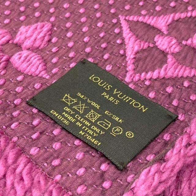 ルイヴィトン LOUIS VUITTON エシャルプ ロゴマニア M70461 モノグラム ヴィユ マフラー ウール ローズ ピンク系 8