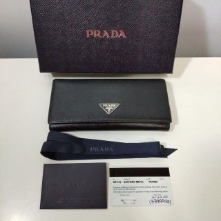 プラダ(PRADA)のPRADA プラダ　サフィアーノ　メタル　長財布　ブラック　XJ30(財布)