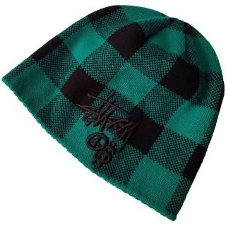 STUSSY Embroidery Buffalo Check Knit Cap