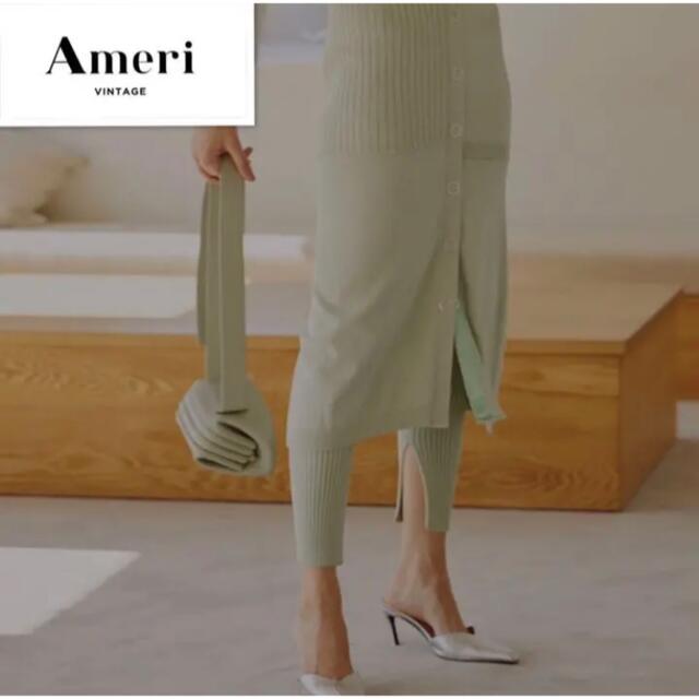 Ameri LEGGINGS SET KNIT SKIRT ミント Sスカート