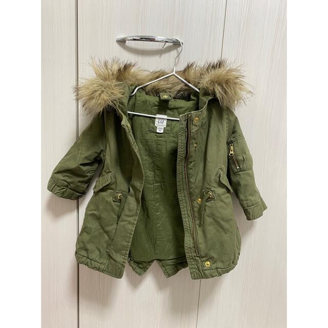 babyGAP(ベビーギャップ)のbabyGAP 冬用アウター　モッズコート　カーキ　80サイズ　12-18ヶ月 キッズ/ベビー/マタニティのベビー服(~85cm)(ジャケット/コート)の商品写真