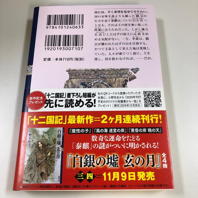 白銀の墟　玄の月 十二国記 第二巻 エンタメ/ホビーの本(文学/小説)の商品写真