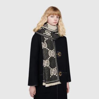 Gucci - グッチ Gucci マフラー ジャガード ラメ ウールの通販 by