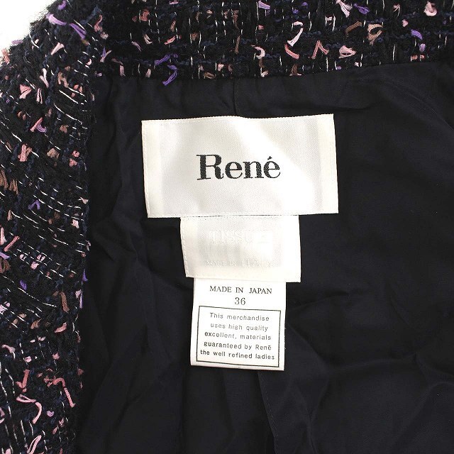 René 36 S 黒 紺 ピンクの通販 by ベクトル ラクマ店｜ルネならラクマ - ルネ テーラードジャケット ツイード バラボタン 超特価激安