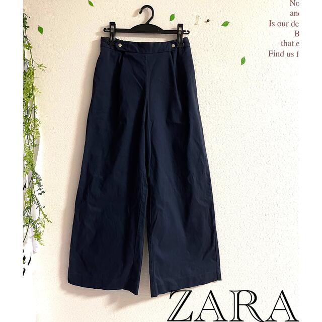 【新型】ZARA タックワイドパンツ ブラック