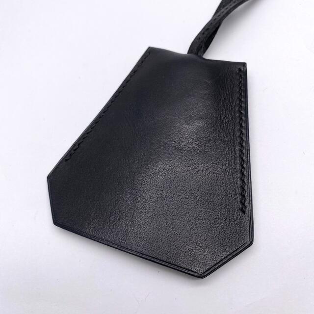 HERMES エルメス クロシェット レザーキーリング ネックレス ブラック