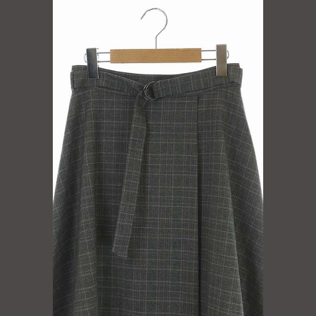 ANAYI(アナイ)のアナイ グレンチェック フレアスカート ラップ調 ロング フレア ベルト付き レディースのスカート(ロングスカート)の商品写真