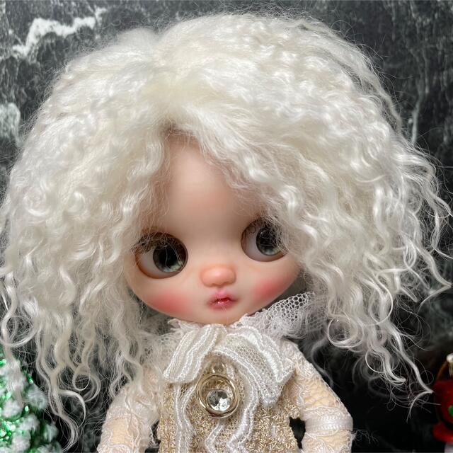 blythe _w-204アイボリートップアプリコット✨チベットラムウィッグ