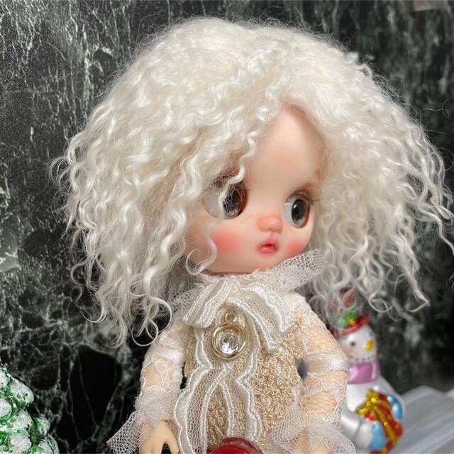 blythe _w-204アイボリートップアプリコット✨チベットラムウィッグ