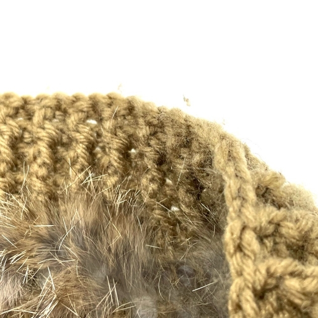 ノーブランド ラビットファー フリンジ 肩掛け ショール ポンチョ レディースのジャケット/アウター(ポンチョ)の商品写真
