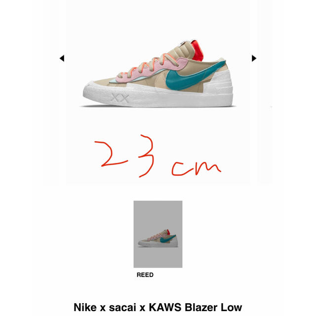 Nike x sacai x KAWS Blazer Low スニーカー 23