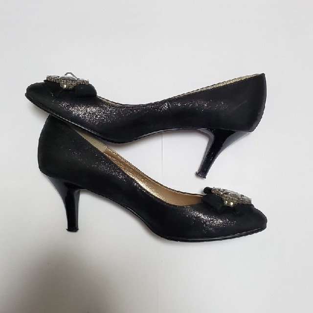 POOL SIDE(プールサイド)のパンプス　黒　24cm  ヒール約6.5cm　美品　POOL SIDE レディースの靴/シューズ(ハイヒール/パンプス)の商品写真