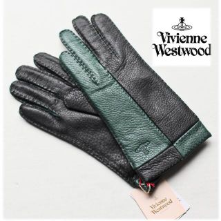 ヴィヴィアンウエストウッド(Vivienne Westwood)の《ヴィヴィアンウエストウッド》新品 鹿革使用 レザー手袋 21cm プレゼント(手袋)