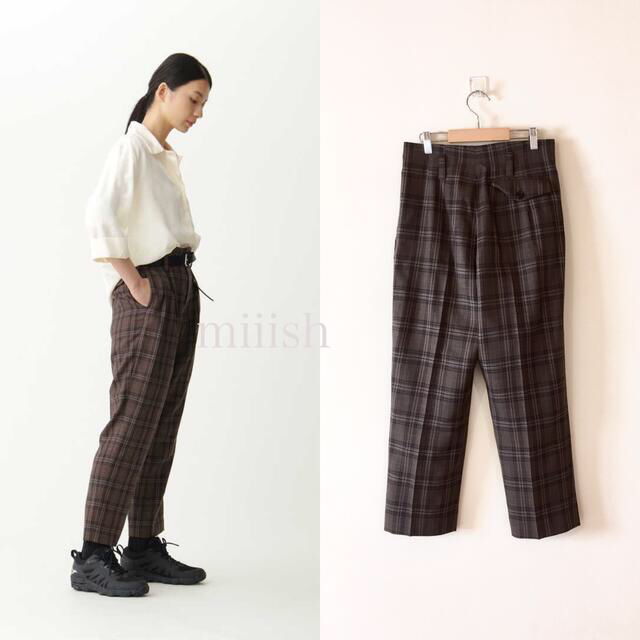 マーガレットハウエル モールスキン 裾リブパンツ L M 秋冬 ダークブラウン