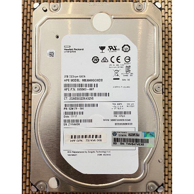 HP 695503-007 (MB3000GCWDB) SATA 3TB HDD