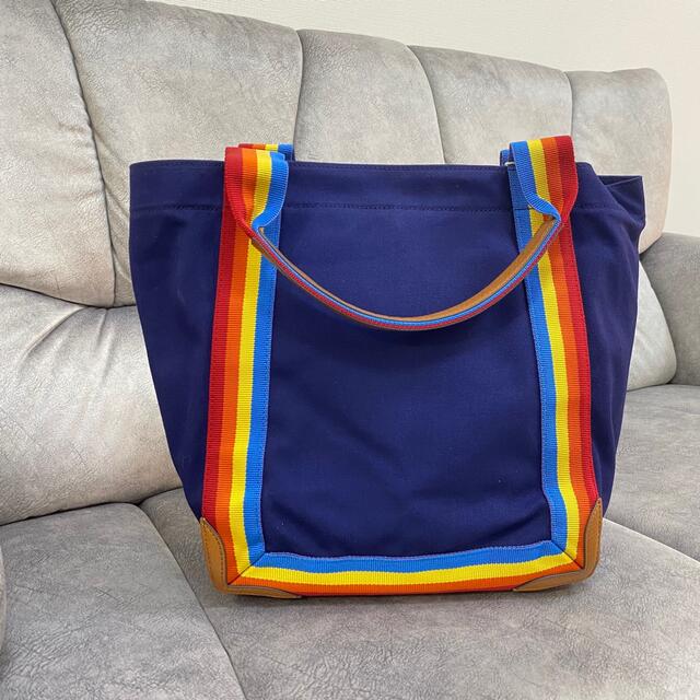 ANYA HINDMARCH(アニヤハインドマーチ)のラスト１【新品】Anya Hindmarch トートバッグ ネイビー レインボー レディースのバッグ(トートバッグ)の商品写真