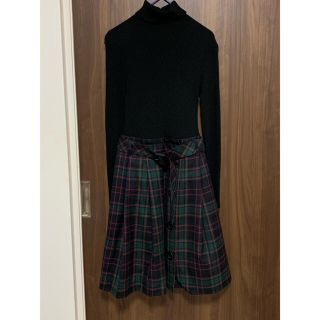 バーバリーブルーレーベル(BURBERRY BLUE LABEL)の未使用美品ブルーレーベル　膝丈ニットワンピース(ひざ丈ワンピース)