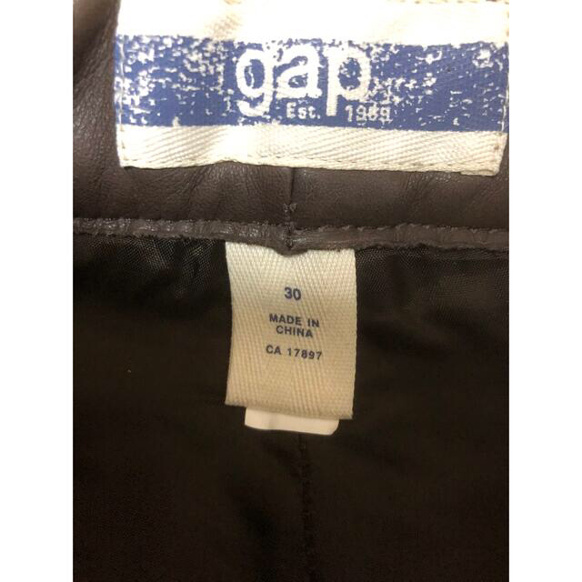 old gap レザーパンツ　ブラウン　カウレザー