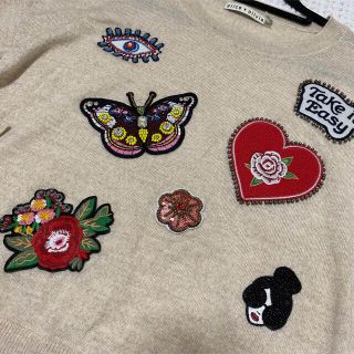 【極美品】Alice＋olivia ニットベスト ウール ビジュー付き 刺繍入り