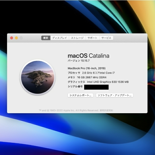 Mac (Apple)(マック)の【美品】MacBook Pro 2019 16インチ 16GB 日本語キー 箱付 スマホ/家電/カメラのPC/タブレット(ノートPC)の商品写真