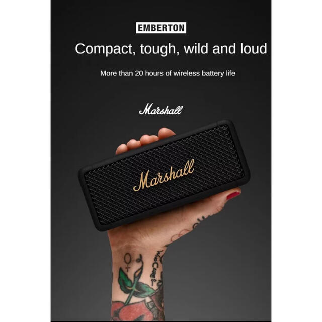 MarshallのBluetooth対応スピーカー黒✖️金