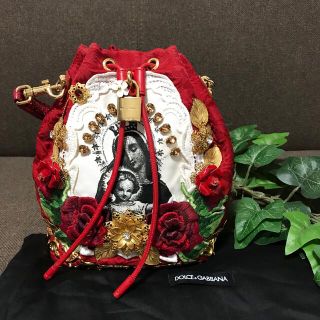 ドルチェアンドガッバーナ(DOLCE&GABBANA)のDOLCE&GABBANA ドルガバ バック ハンドバッグ レッド 美品(ハンドバッグ)