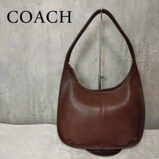 OLD COACH ハンドバッグ ブラウン 半月型 本革 小ぶりサイズ