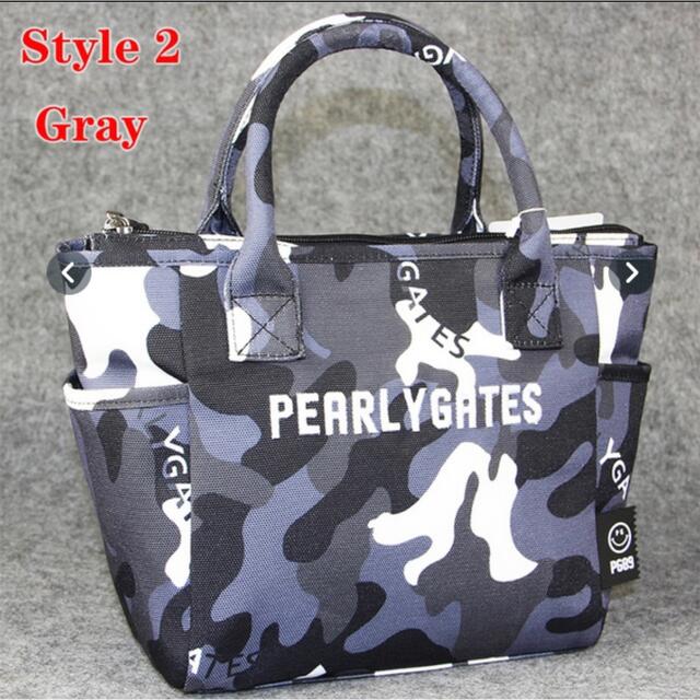 ☆PEARLY GATESグレー迷彩柄 カートバッグ☆ パーリーゲイツ ブラックカモ柄カートバッグ