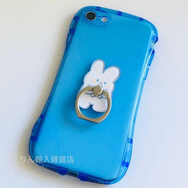 77番 うさぎ スマホリング キャラクター おしゃれ かわいい スタンド機能 スマホ/家電/カメラのスマホアクセサリー(その他)の商品写真