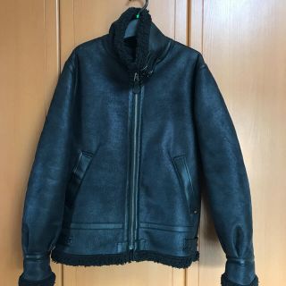 アルファインダストリーズ(ALPHA INDUSTRIES)の[美品]ALPHA　B−3タイプジャケット　黒　Mサイズ　AVIREXファンにも(フライトジャケット)