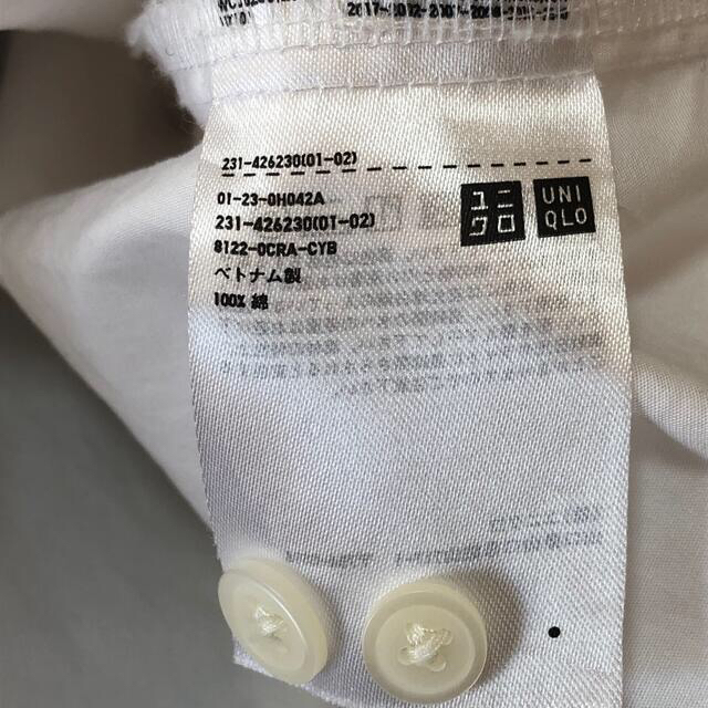 UNIQLO(ユニクロ)のRI4さん専用【美品】UNIQLO  ユニクロ コットン　ロングシャツ　白 レディースのトップス(シャツ/ブラウス(長袖/七分))の商品写真