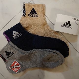 adidas　ソックス　3足組　23〜25cm(ソックス)