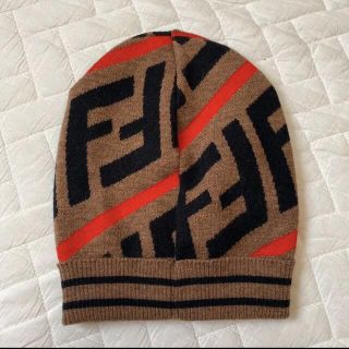 フェンディ(FENDI)のフェンディ キッズ　ズッカ柄　ニット帽(ニット帽/ビーニー)