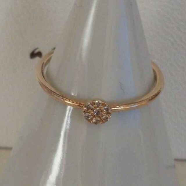 agete(アガット)のアガット K10 ダイヤモンド リング 13号 シャンデリア パヴェ 光 美品 レディースのアクセサリー(リング(指輪))の商品写真