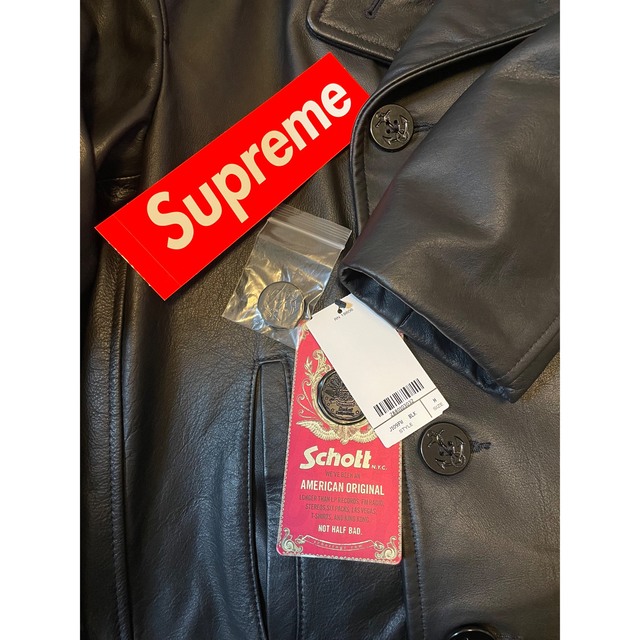 Supreme(シュプリーム)のM Supreme JUNYA Schott Leather Peacoat メンズのジャケット/アウター(ピーコート)の商品写真