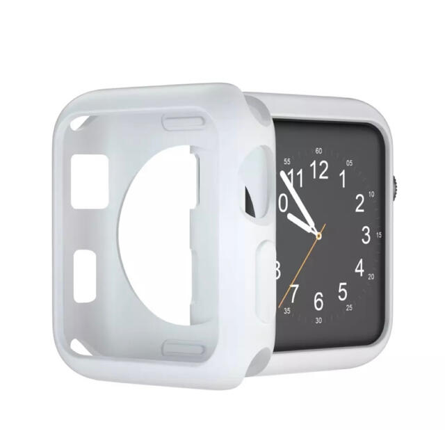 Apple Watch - AppleWatch7 シリコン 白 45mm ホワイト ケース カバー ...