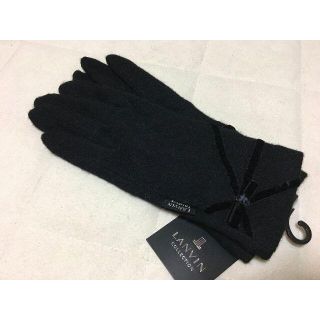 ランバンコレクション(LANVIN COLLECTION)の43新品♪LANVIN COLLECTION リボンデザインカシミヤ手袋(手袋)