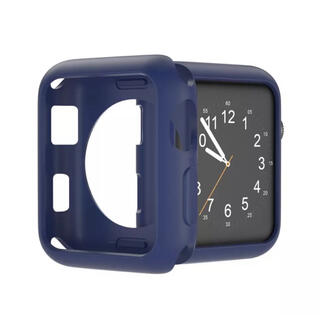 AppleWatch7 シリコン　41mm  ケース　カバー　紺　ネイビー(腕時計)